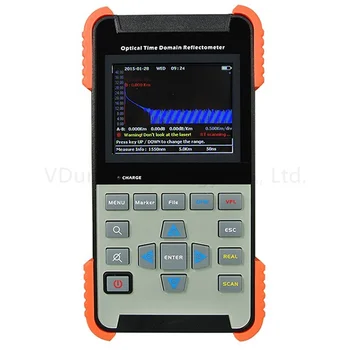 

Portable Digital Optical Fiber SM Micro OTDR Tester 3.5 inch LCD 1310/1550nm 28/26dB Built-in 1mW VFL FTTH / FTTx Tools AOR500A
