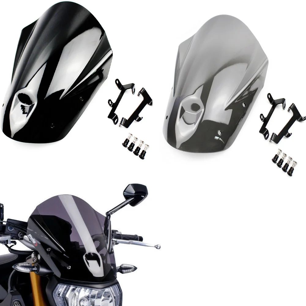 

MT09 FZ09 ABS Motorcycle Windshield Windscreen with Mounting Bracket Screws for Yamaha MT-09 FZ-09 FZ MT 09 2013 2014 2015 2016