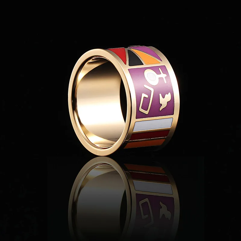 R& X перегородчатая Бижутерия ювелирные изделия из эмали модные тенденции в Европе и ветер цветная бижутерия, кольцо с эмалью - Цвет основного камня: Фиолетовый