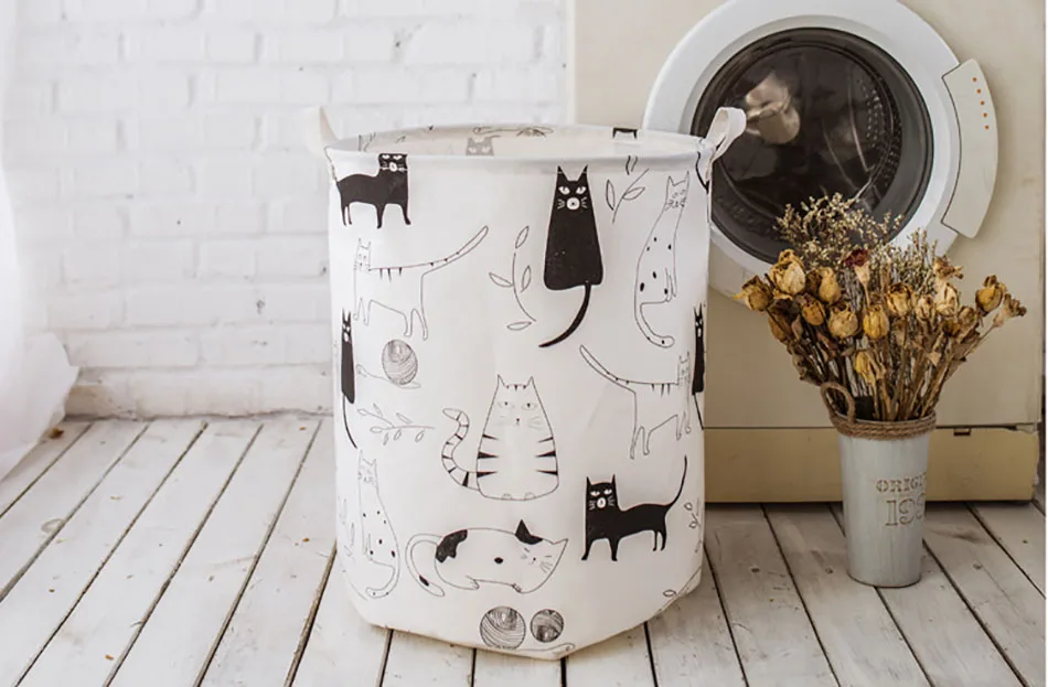 10MICCK Geometric Shape Folding Laundry Basket Standing Holder Dirty Clothes Storage Bag Toys Storage Pouch Household Organizer