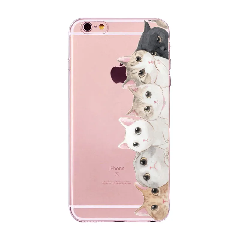 Чехол с милым котом для Apple iPhone 6, 6s, 7 Plus, 6s Plus, 6 Plus, 4, 4S, 5, 5S, SE, прозрачный мягкий силиконовый чехол для мобильного телефона, чехол s - Цвет: 278