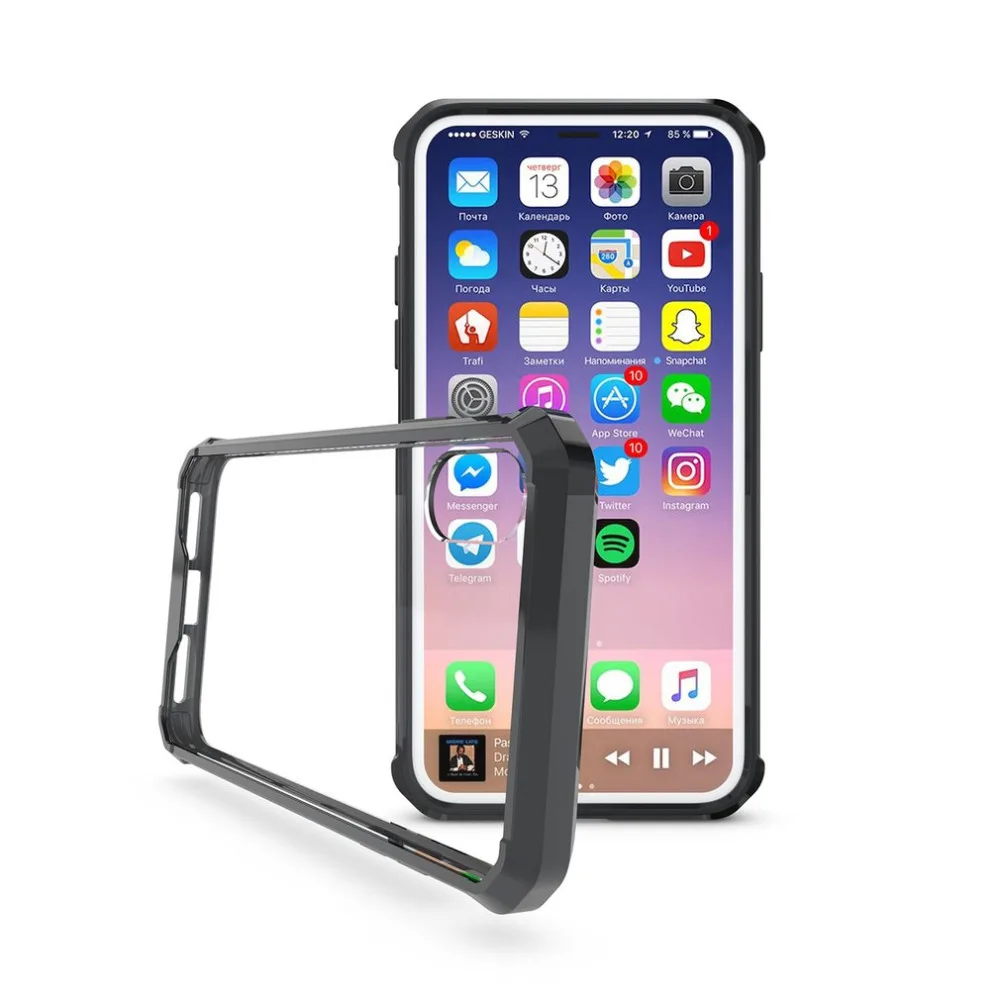 TPU Frame Acrylic Transparent Back Cover Mobile Phone