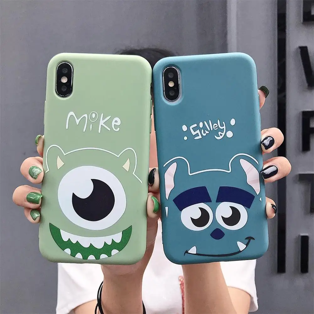 

Case for iphone X XR XS MAX Monsters University mike sulley pattern silicon soft cover for iphone 6 6s 7 8 plus phone back case