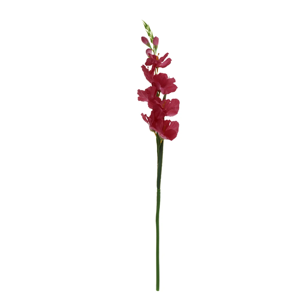 80cm Artificial Gladiola Gladiolus Flower Stem Home Garden Decor Rose Red