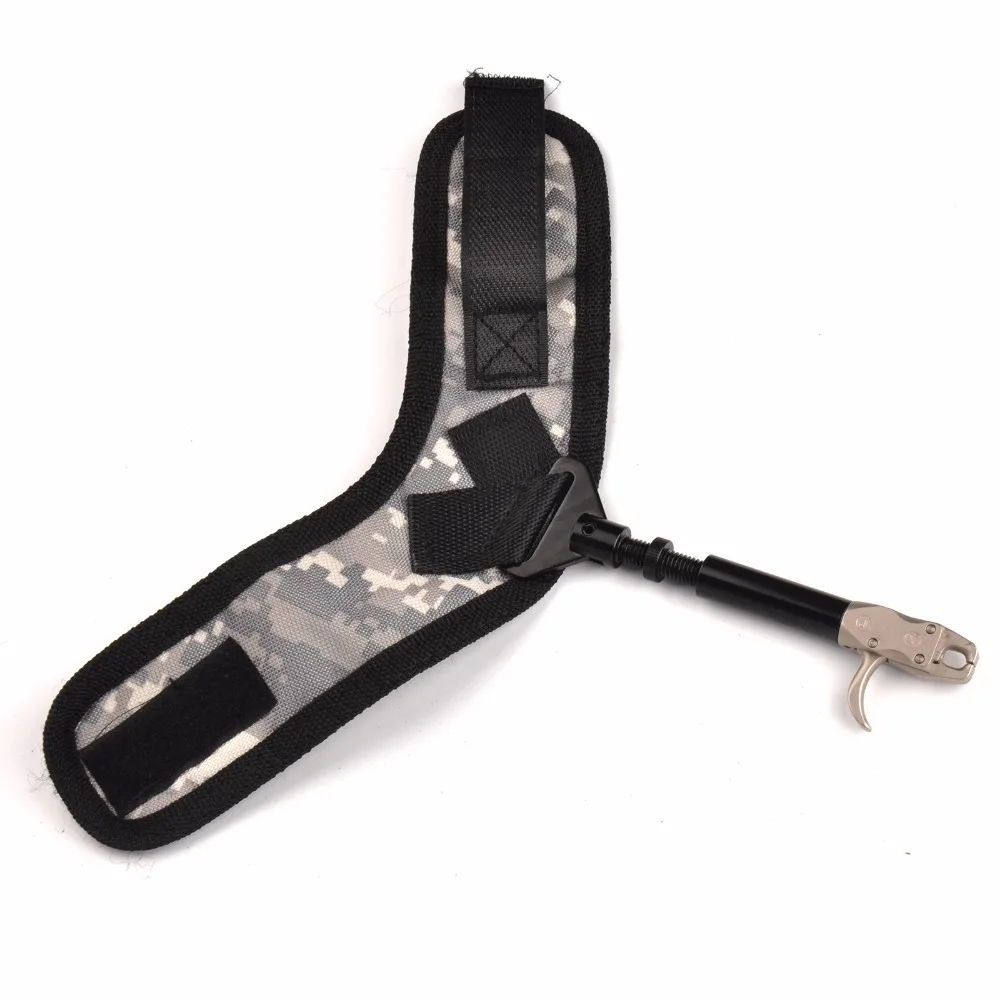 Billige 360 grad Einstellbare Handgelenk Strap Camouflage Leinwand Verbindung Bogen Release Entwickelt für Links Rechts Hand Fit Jugend zu Erwachsene Bogenschießen