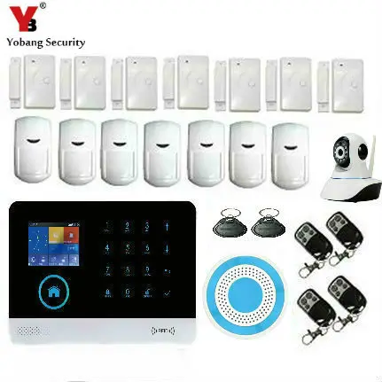 

YobangSecurity WiFi 3G WCDMA/CDMA RFID Wireless smart Home Security Alarm System Wireless IP Camera Flash Siren IOS Android APP
