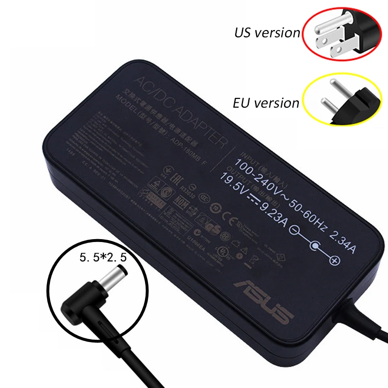 

19V 9.23A 180W Asus Laptop Adapter DC 5.5*2.5mm ADP-180MB F AC Power Supply Charger With Cord For Asus Notebook