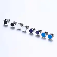 4 пары мужских сережек-гвоздики, набор из нержавеющей стали, круглые серьги для пирсинга, серьга Brincos, 8 мм, модные ювелирные аксессуары Brincos