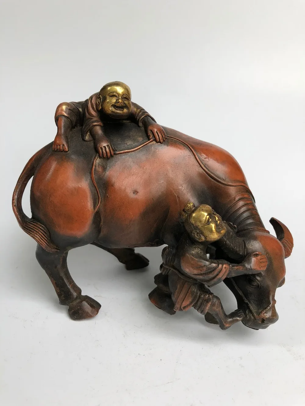 

Copper children riding cow decoration home decoration crafts
