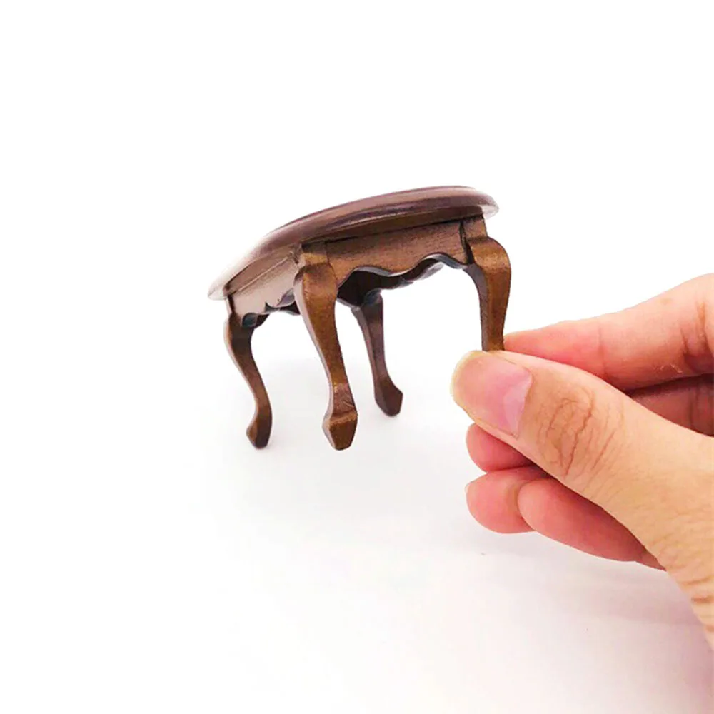 1/12 Dollhouse Miniature Accessories Mini Wooden End table Simulation Furniture Tea Table Toys for Doll House Decoration 1/12 Dollhouse Miniature Accessories Mini Wooden End table Simulation Furniture Tea Table Toys for Doll House Decoration