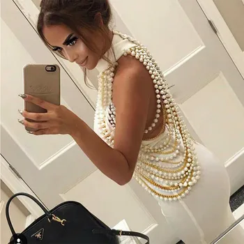 

Celebrity Elegant Beading Bandage Dress Sexy Women O Neck Night Club Sleeveless Body con Party Dresses Wholesale