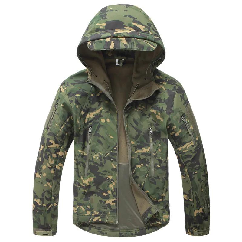  Army Camouflage Coat Military Tactical Jacket Men Soft Shell Waterproof Windproof Jacket Winter Hoo