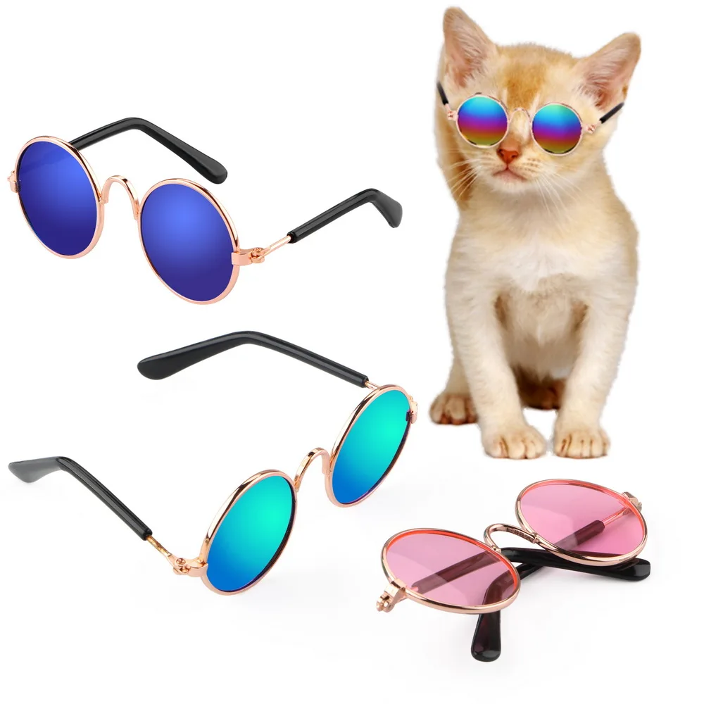 8 5cm Length Sunglasses font b Pet b font Cat Glasses Photos Props Accessories font b