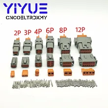 1 комплект Deutsch DTM 2-12P Мужской Женский авто водонепроницаемый разъем автомобильный герметичный штекер с Твердые штыри 16-22awg