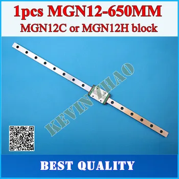 

12mm Linear Guide MGN12 L= 650mm linear rail way + MGN12C or MGN12H Long linear carriage for CNC X Y Z Axis
