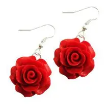  Perfect Red Carved Cinnabar Earrings, Fashion Women's Carved Lacquerware Jewelry,Red Stone S925 Silvers Dangle Earring .C-19 