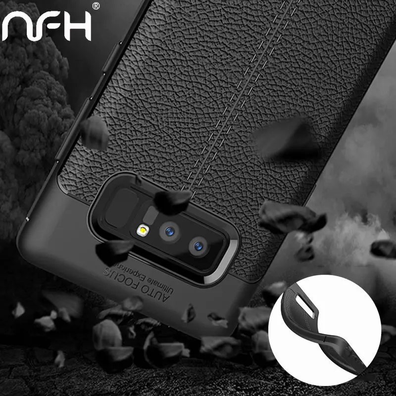 

Note 8 Accessories Shockproof Protection Soft Case For Samsung Galaxy Note 8 Litchi Leather Skin Silicone Back Covers Case Note8