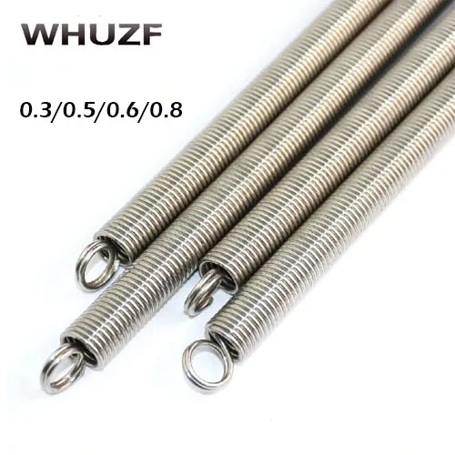 

Tension spring 2pcs stainless steel extension spring 0.3/0.5/0.6/0.8mm wire diameter x (3-12)mm Spring out diamter 300mm length