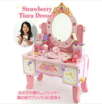 Baby Toys Wood Deluxe Large Dressing Table Child Pretend Play Toy Child Furniture Toy Christmas gift for girl