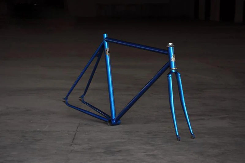 Рама для велосипеда с фиксированной передачей 4130 хромированная молибденовая рама 50 см 52 см 54 см рама для шоссейного велосипеда цвет на заказ - Цвет: Синий