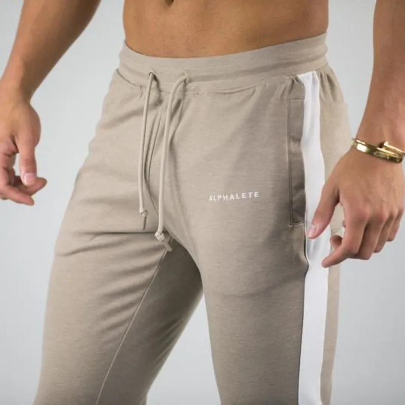 Kaufen 2019 frühling Neue Männer Dünne Jogginghose Turnhallen Fitness Bodybuilding Hosen Mann Jogger Workout Lässige Mode Hose Marke Bleistift Hosen
