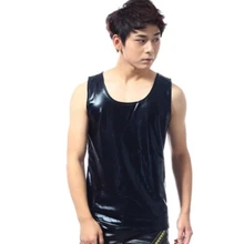 Летом мужской шею узкие бархат стрейч кожаный жилет Nightbar певец танцор сценические костюмы