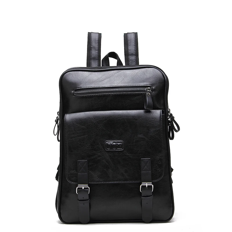 CROSS OX Men PU Leather Backpacks Fashion School Bag Male Water