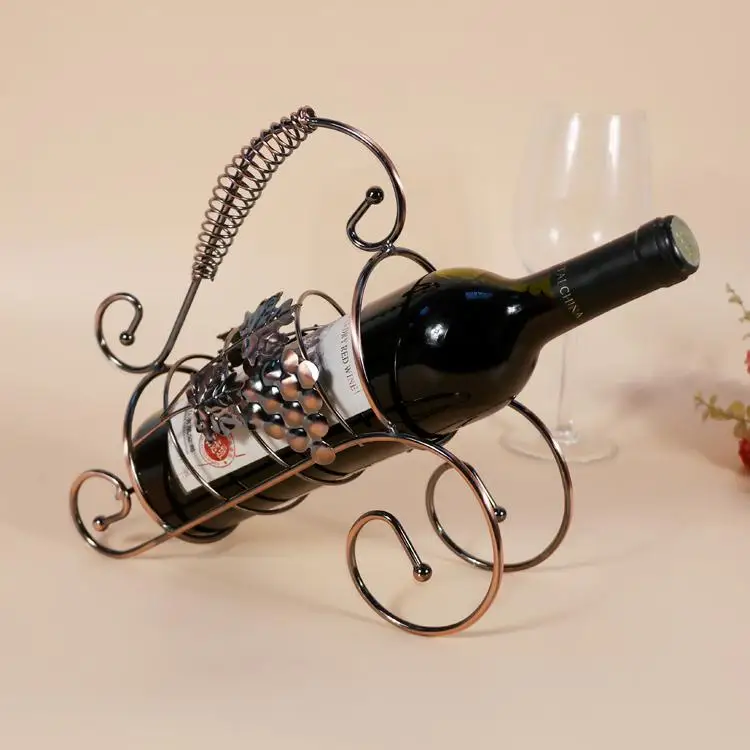 TYJJ 012 Iron Craft Home Decoration Wine Rack Metal Twisted Grape Wine