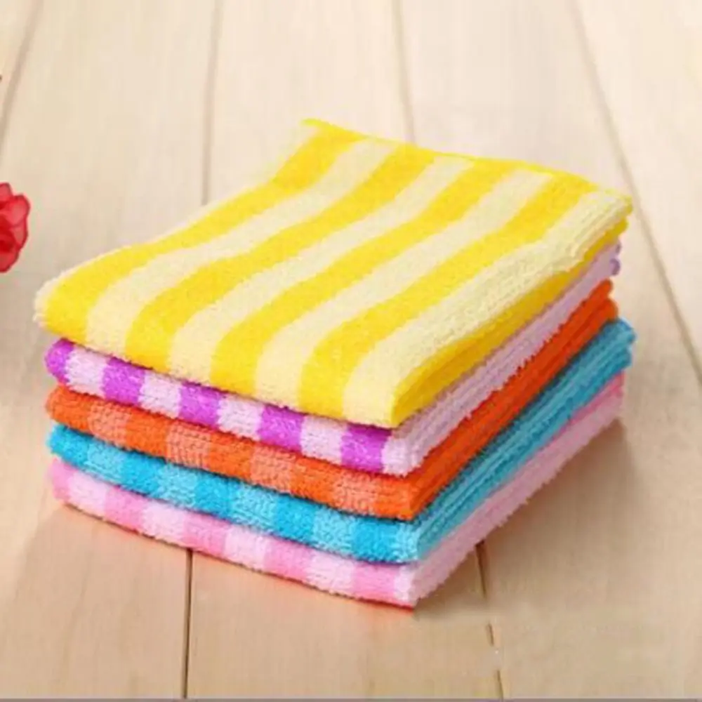 

5PCs Gifts High Efficient Anti-grease Dish Cloth Bamboo Fiber Washing Towel Magic Kitchen Cleaning Wiping
