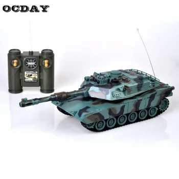 1:28 RC Tank 27Mhz Infrared RC M1A2 Tank Remote Control Tank Remote Toy with Musical Flashing for Child Boy hi
