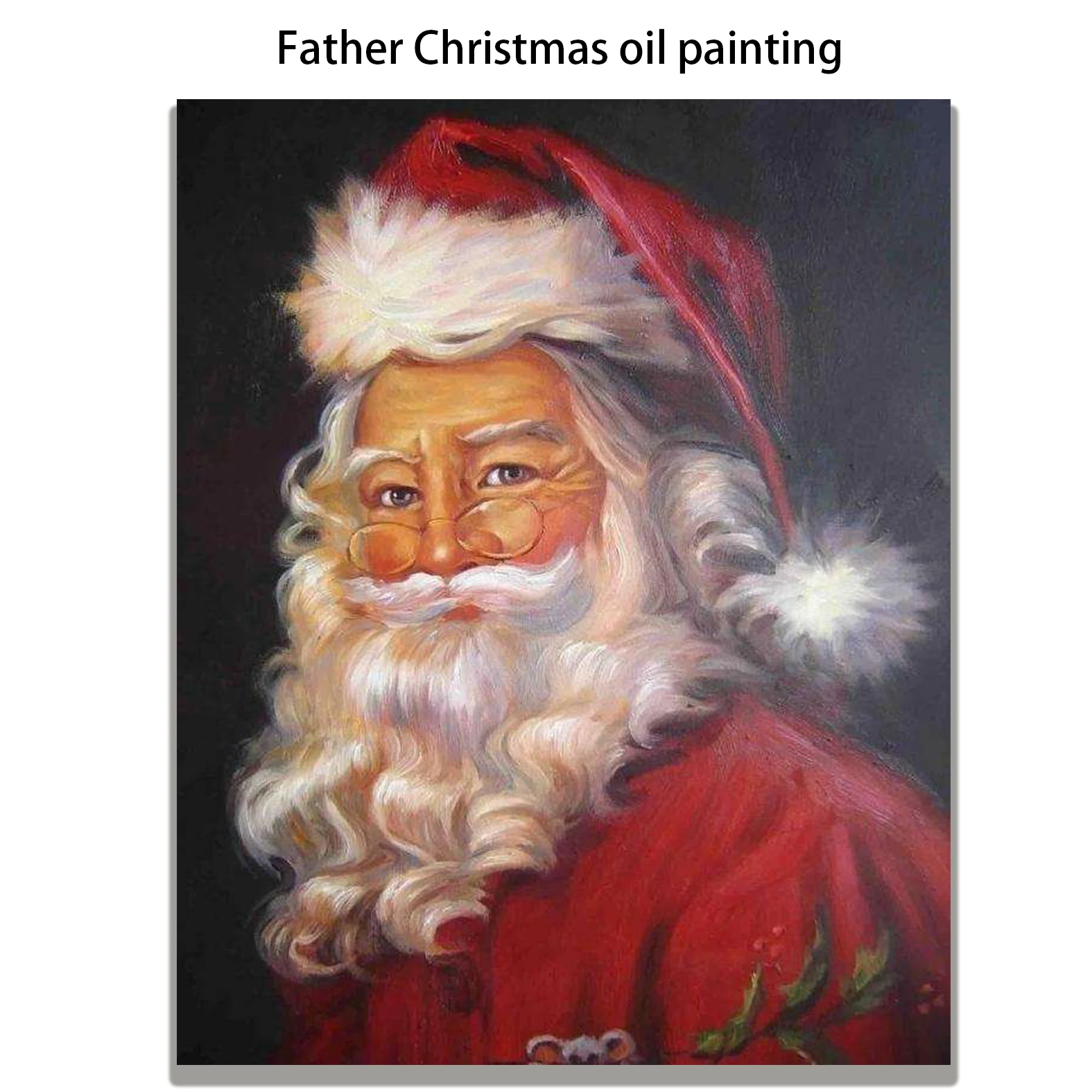 

Father Christmas oil painting Paintings For Living Room Wall Hand Painted Canvas Art Poster.Leisure fashion.free shipping.
