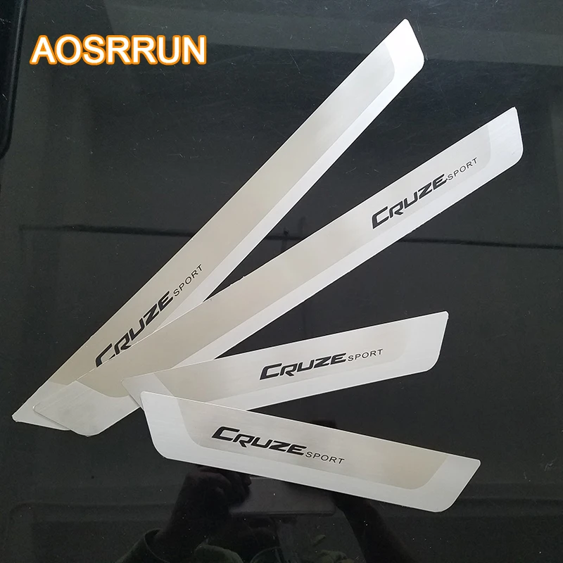 Stainless Steel Slim Door Scuff Sill Plates Car Accessories Fit For Chevrolet cruze Sedan hatchback 2010