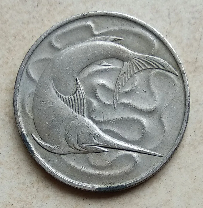 

23mm 20 Cents Coin Of Singapore Random Year