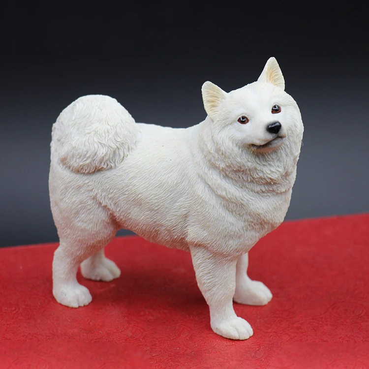 

12.5cm white cute samoyed dog artificial lifelike animal model resin craft home decoration collection zakka resin dog