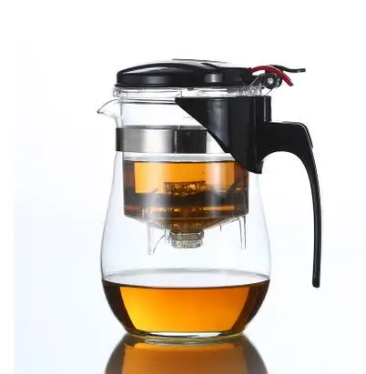 Высококачественный термостойкий стеклянный чайник китайский чайный набор кунг-фу чайник кофейный стакан удобный офисный чайник с фильтром - Цвет: 1000ml Teapot