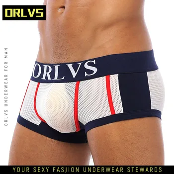 

ORLVS Boxer Men Underwear Sexy Mesh Boxershort Men Ropa Interior Boxer Shorts Man Underwear Men's Cueca Panties OR92