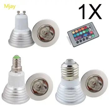 

Hot Sell 3W RGB LED Bulb E14 E27 GU10 more than 16 Colorful Change Projector Lamp with Remote Control For Party House Decoration