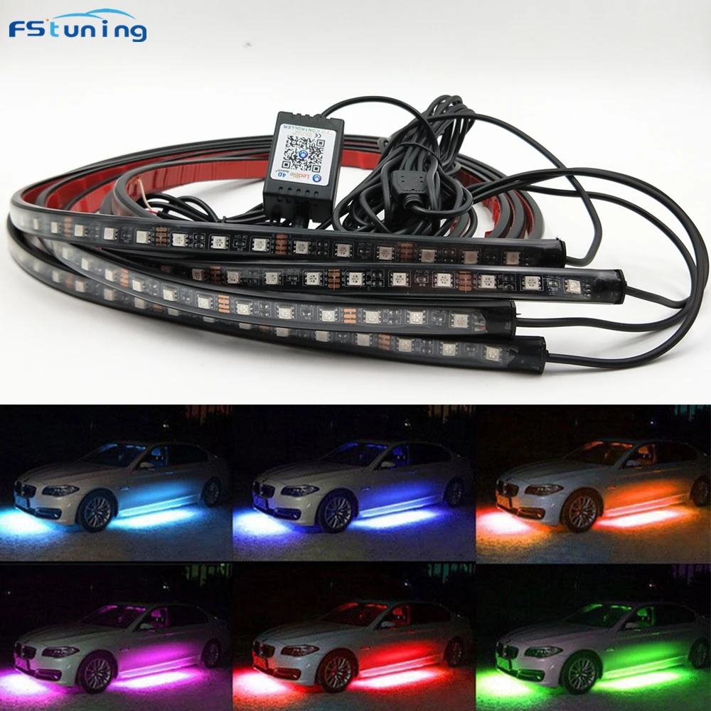 FSTUNING RGB LED Strip LED Under Car Glow Underbody System