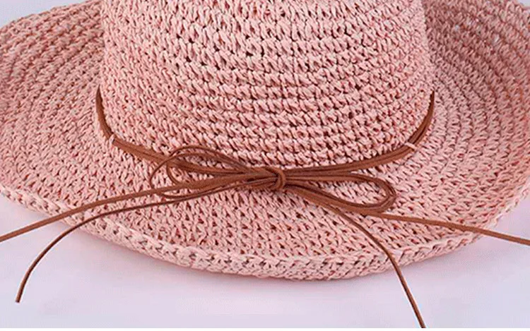 2018 South Korea Summer Fashion Lady Sun Hat New Straw Bow Straw Hat Outdoor Sunshade Beach Hat ACA36 (9)