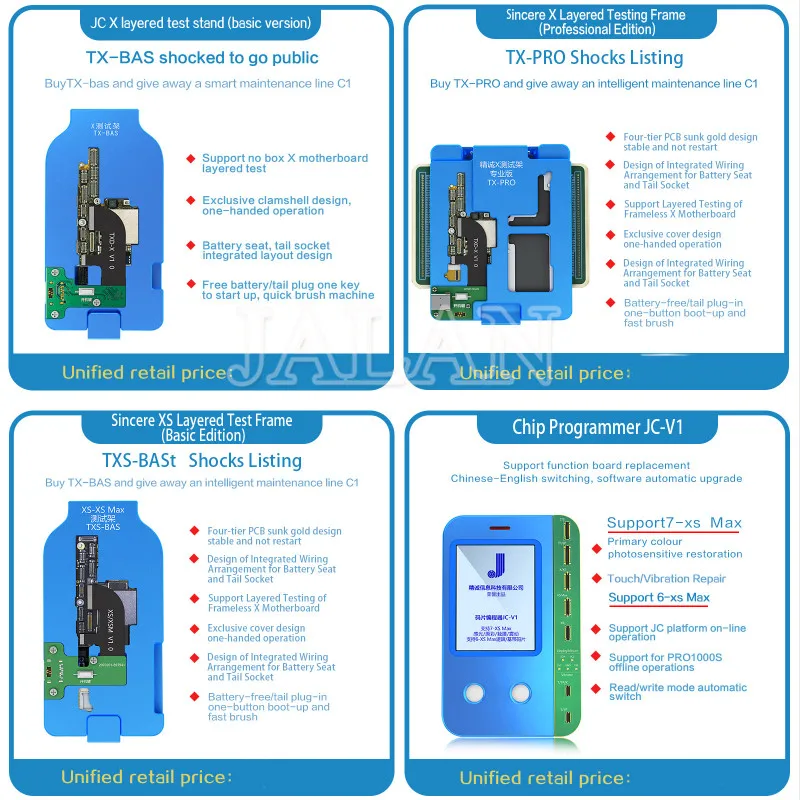 JC TX-BAS/TX-PRO/TXS-BASt материнская плата многослойная испытательная подставка для iphone x xs материнская плата тестовая батарея-бесплатный инструмент для быстрой щетки