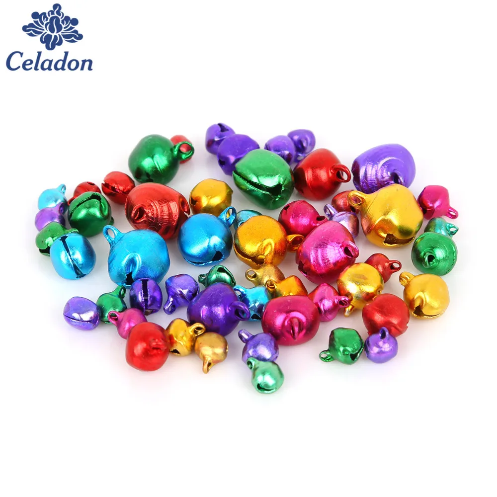 

6MM 200Pcs Mix Colors Loose Beads Small Jingle Bells Festival Party Decoration/Christmas Tree Decorations/DIY Crafts Accessories