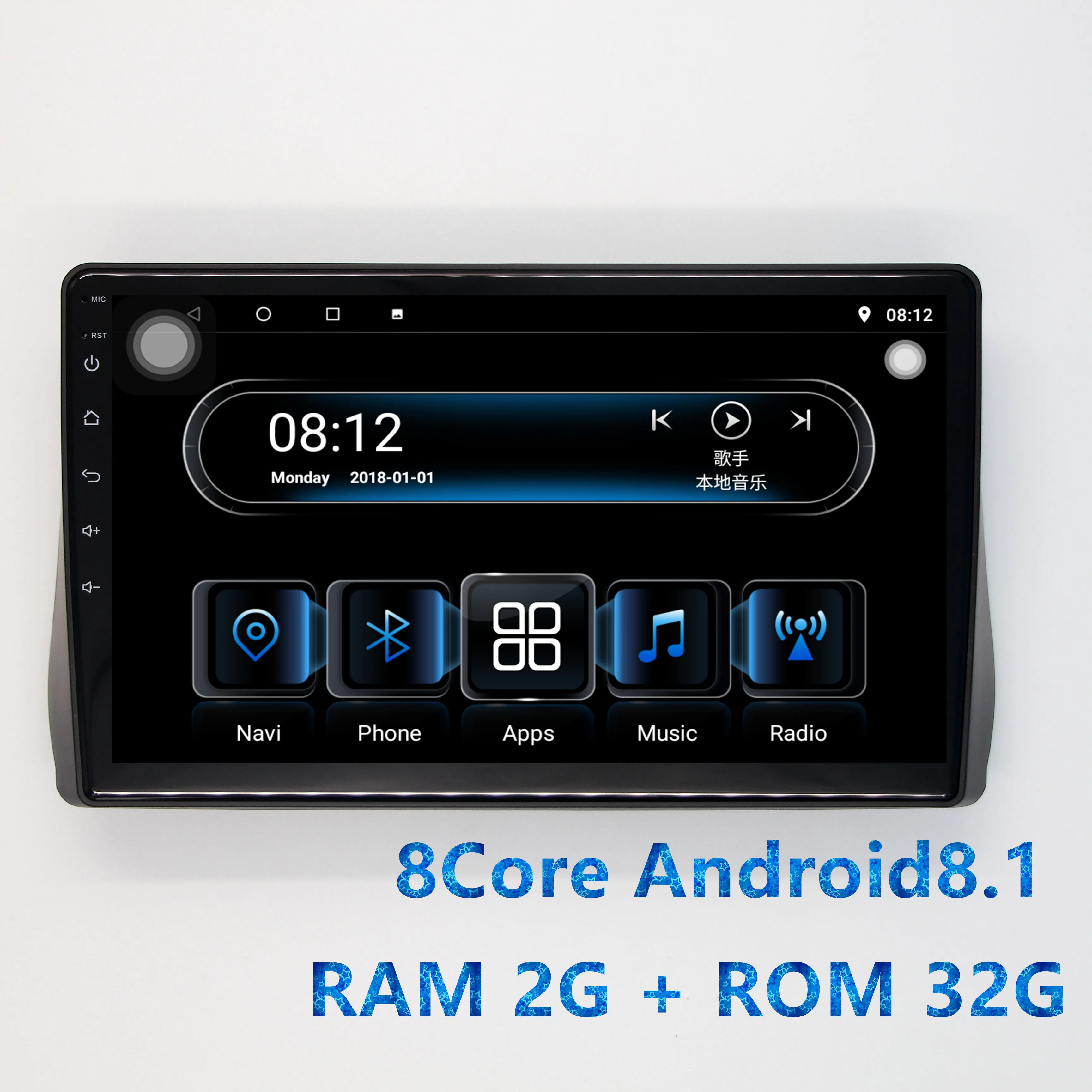 1din Android8.1 автомобильный радиоприемник 8 ядерный RAM4G+ ROM32G автомобильный мультимедийный плеер для Toyota Wish с стерео FM gps navi wifi