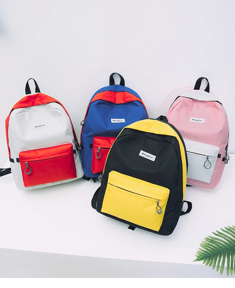 Menghuo Brand New Patchwork Women Backpacks Canvas Backpack Girls Rucksack School Backpacks for College Student Mochila Feminina (23)