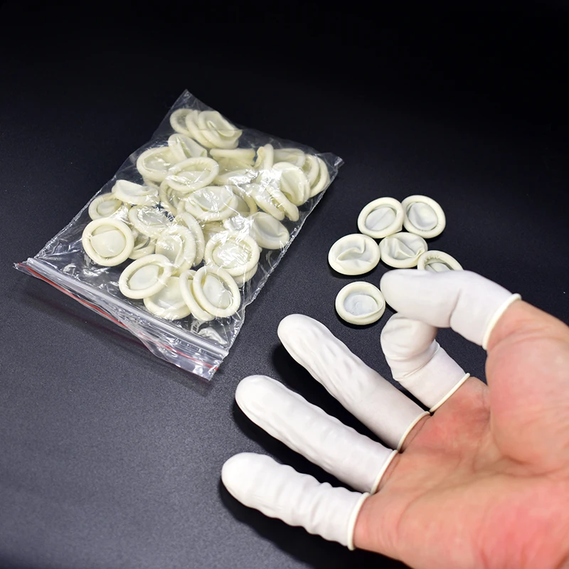 

FGHGF 50pcs Disposable Anti Static Rubber Latex Finger Cots Eyebrow Extension Gloves Practical Off Eyelash Extension Tool