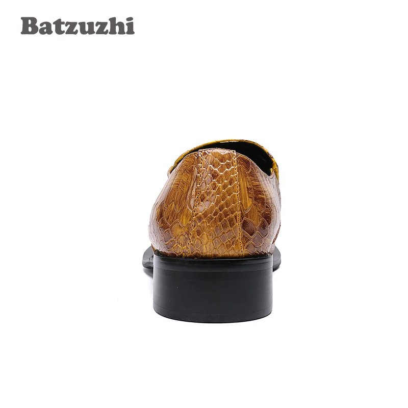 Туфли Batzuzhi мужские с металлическим носком модные кожаные туфли крутая обувь для