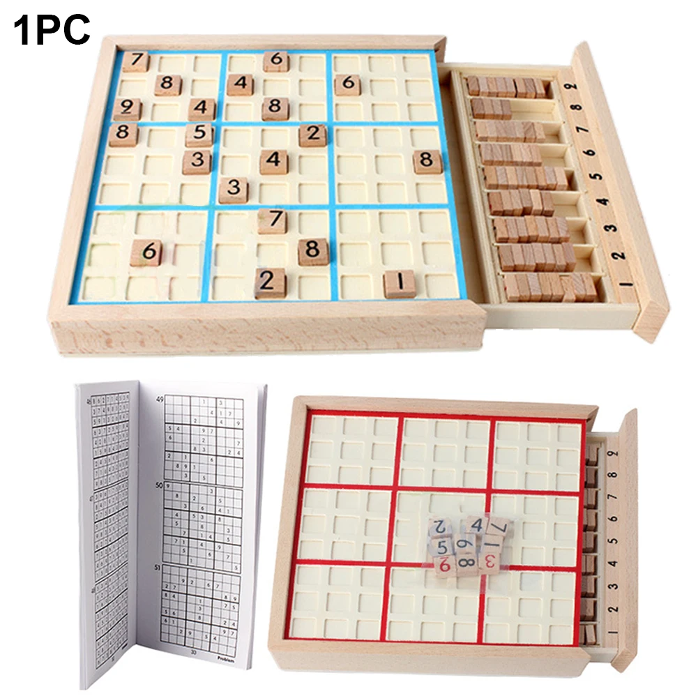 

Gift Funny Children Game Wooden Board Adult Challenge Reasoning Educational Toy Digits Drawer Type Intelligent Sudoku Chess