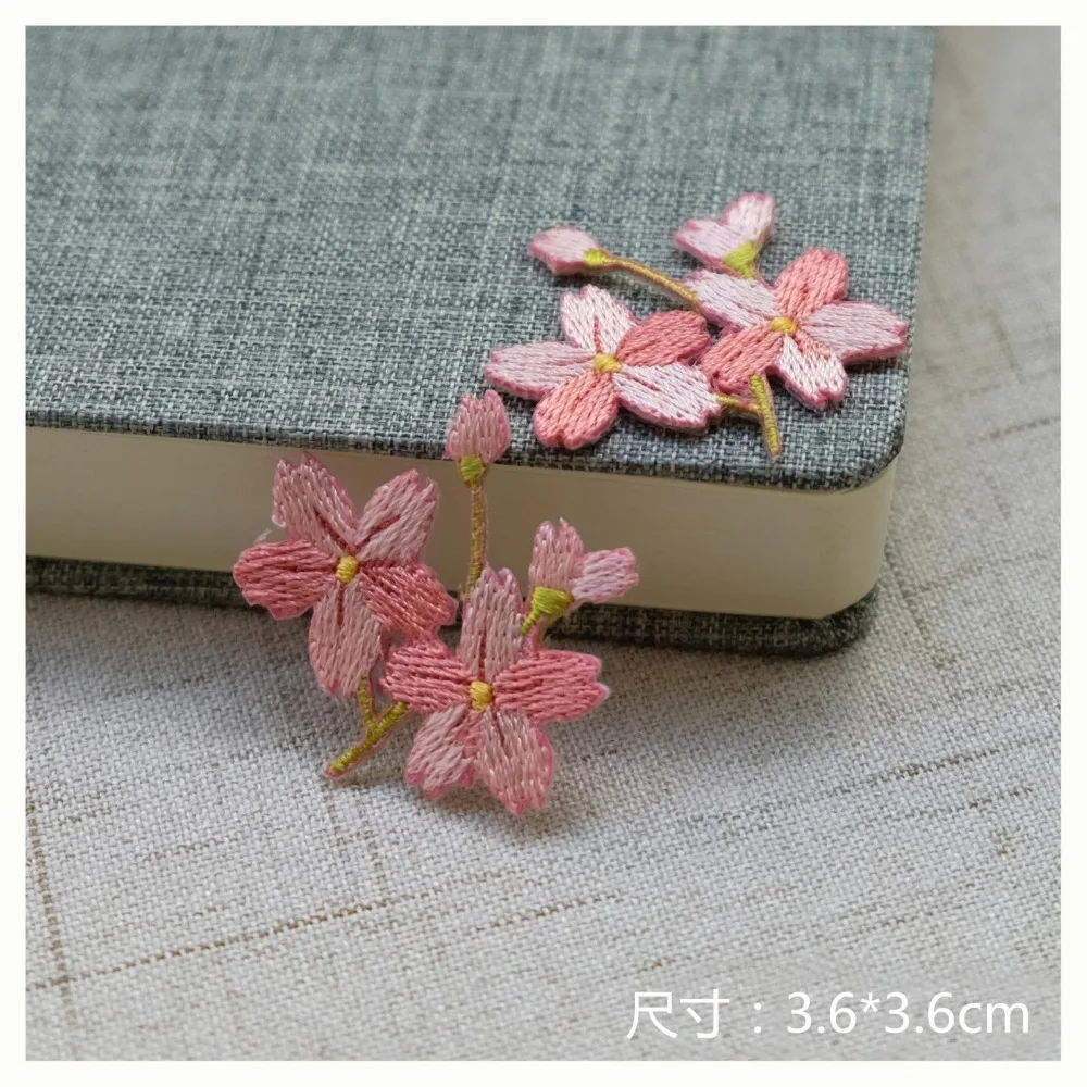 sakura flower embroidery patches for clothing 1