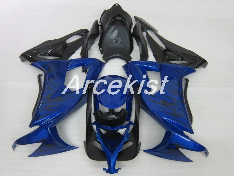 4 подарка ABS полный обтекатель комплект подходит для kawasaki Ninja ZX10R 2008 2009 2010 обтекатель 08 09 10 10R blue синий черный Пламя