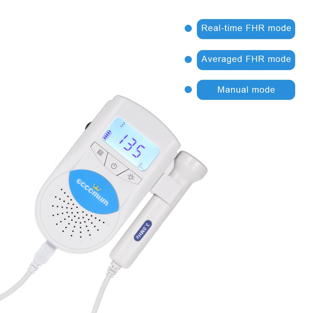 

Fetal Dopple Ultrasound Pocket Baby Heart Detector 3MHZ 50-240BPM (FHR) Monitor Sonoline B Prenatal Detector Probe LCD Display
