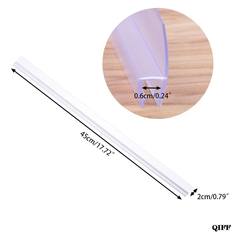 

PVC Shower Screen Door Seal Strip Lining Water Stopper Bath Glass Seal Strip Mar28